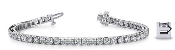14K White Gold Diamond Tennis Bracelet With Diamond= ~5.00 Ctw