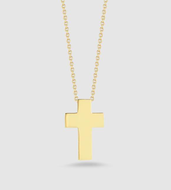 Roberto Coin 18K  Tiny Treasures High Polish Cross Necklace Provident Jewelery