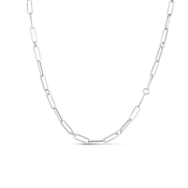 Roberto Coin 18K White Gold Paper Clip Necklace 17"