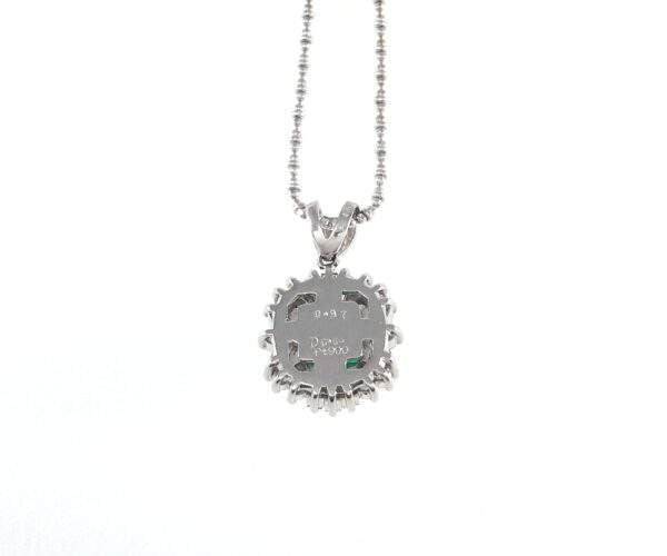Platinum Emerald And Diamond Halo Necklace Provident Jewelery