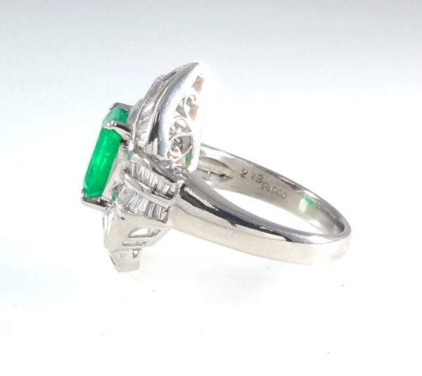 Platinum Emerald And Baguette Diamond Ring Provident Jewelery