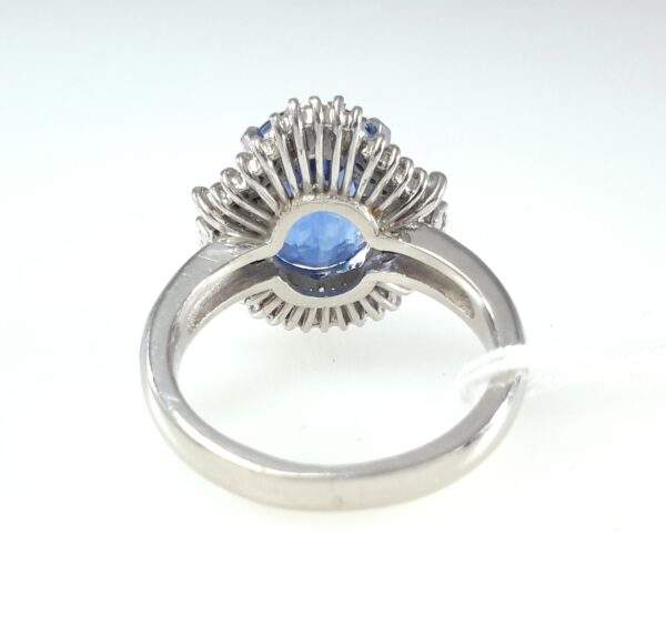 Platinum Oval Sapphire And Diamond Halo Ring Provident Jewelery
