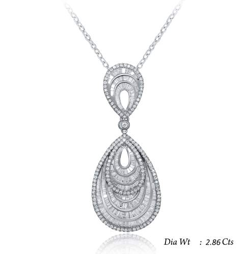14K Double Pear shape Diamond drop slide/pendant