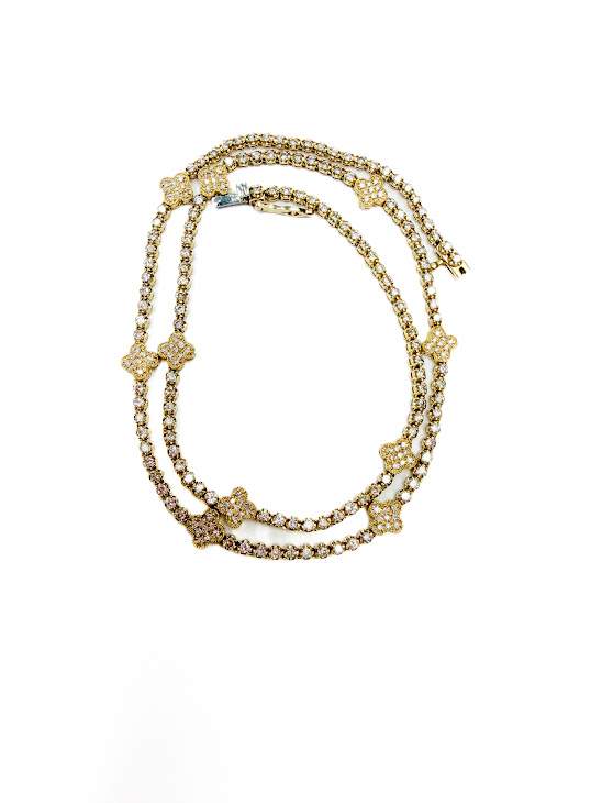 14K Yellow Gold Diamond Tennis Necklace Provident Jewelery