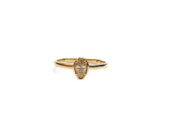 14K Yellow Gold Diamond Marquise Stackable Ring, D=~.31ct Provident Jewelery
