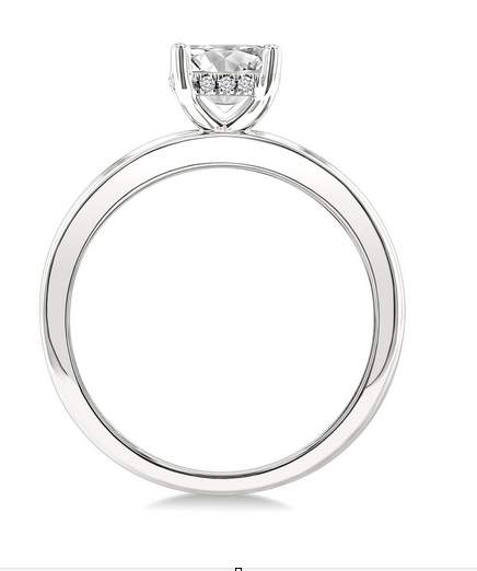 14K Hidden Halo Semi Mounting, NO center stone
