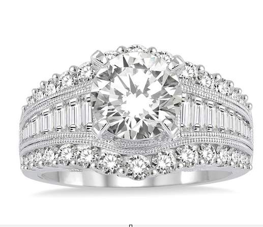 14K Diamond Semi Mounting, NO Center Stone
