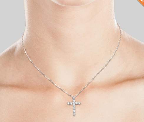 14K Diamond Cross