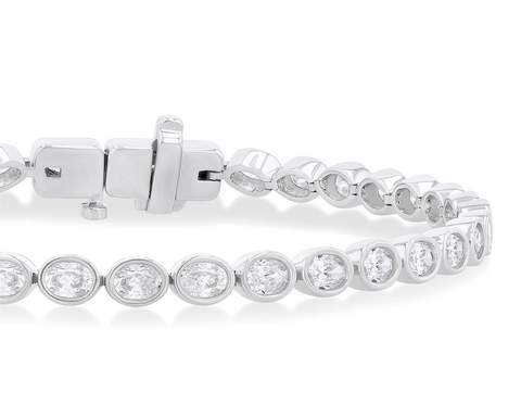 14K Bezel Set Oval Diamond Bracelet