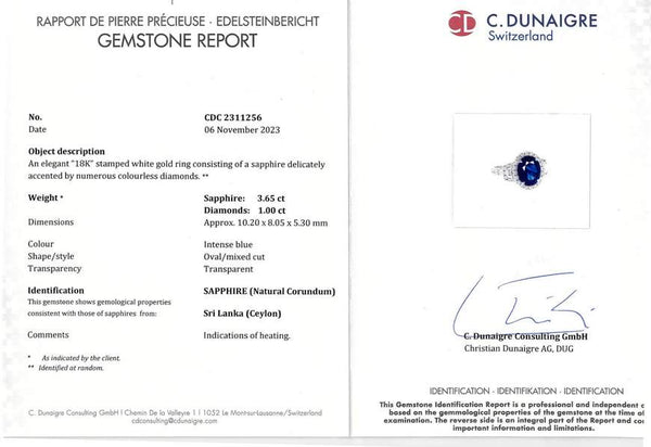 18K Oval Sapphire and Diamond Ring