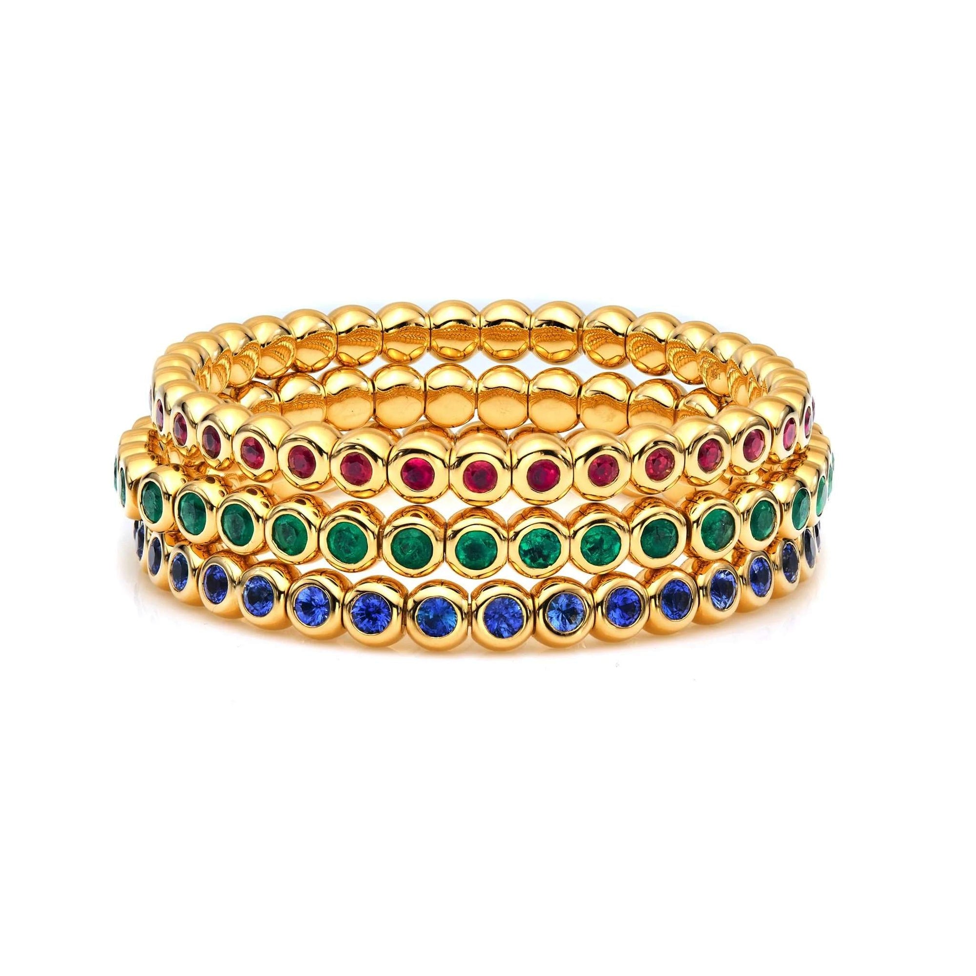 18K Emerald Stretch Bracelet Provident Jewelery