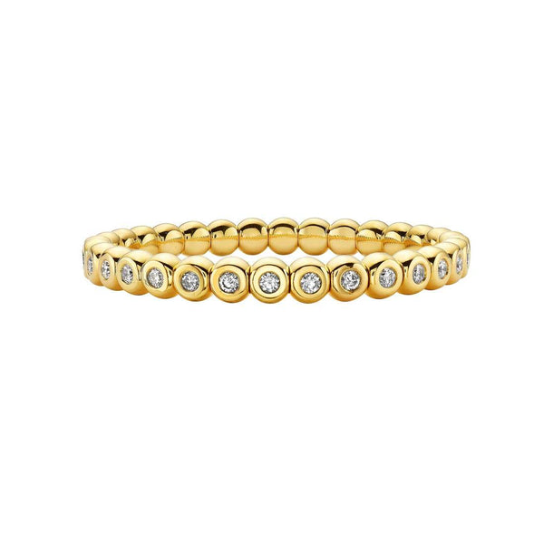 18K Bezel set Diamond Stretch Bracelet Provident Jewelery