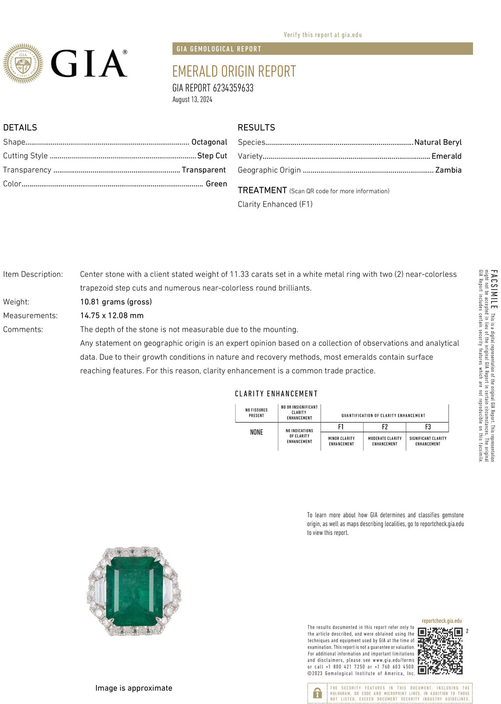 18K Emerald and Diamond Ring