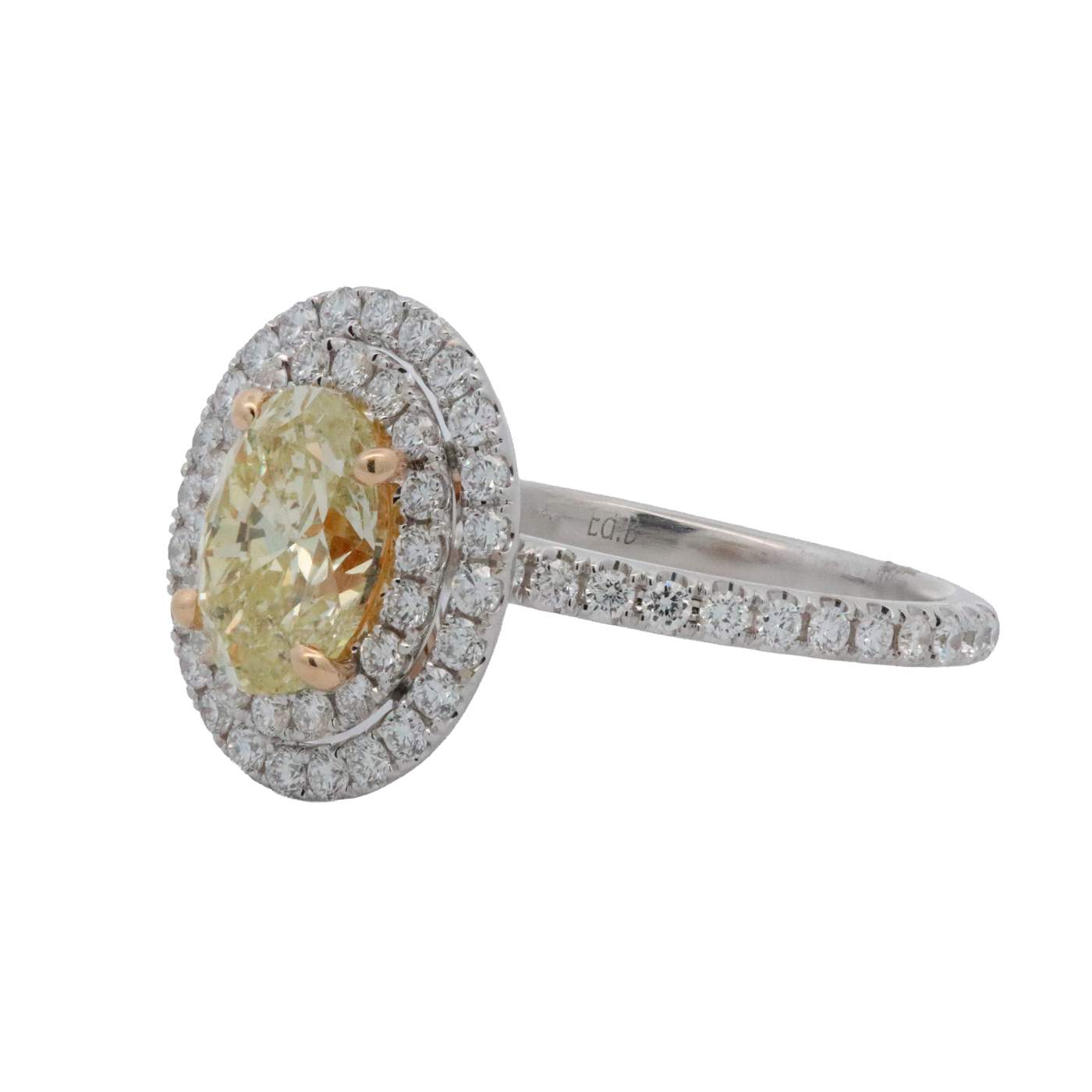 18k Oval Yellow Diamond Ring
