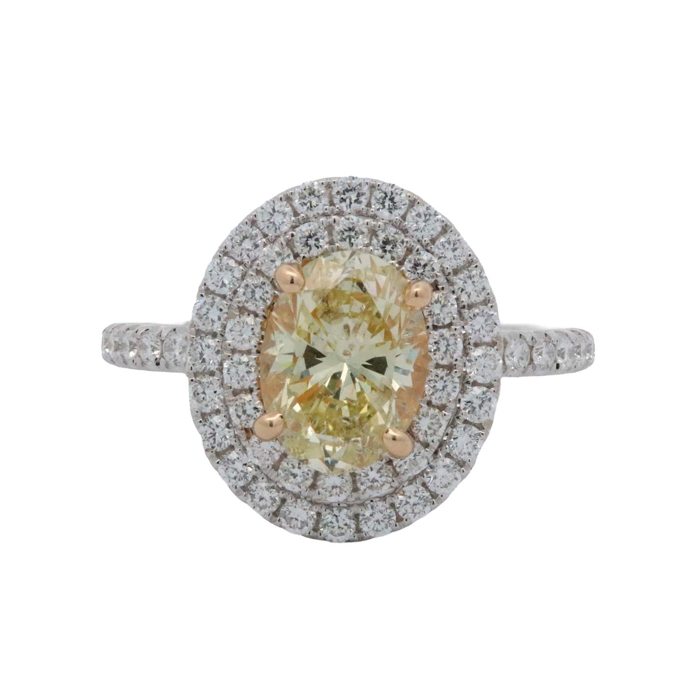 18k Oval Yellow Diamond Ring