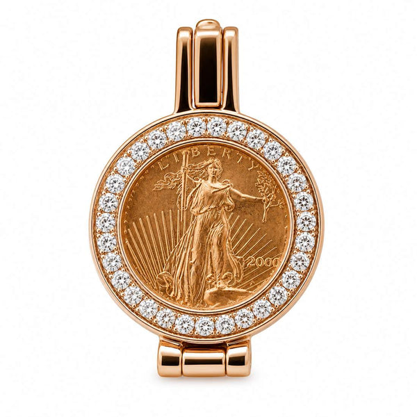 14K Diamond $5Coin Pendant