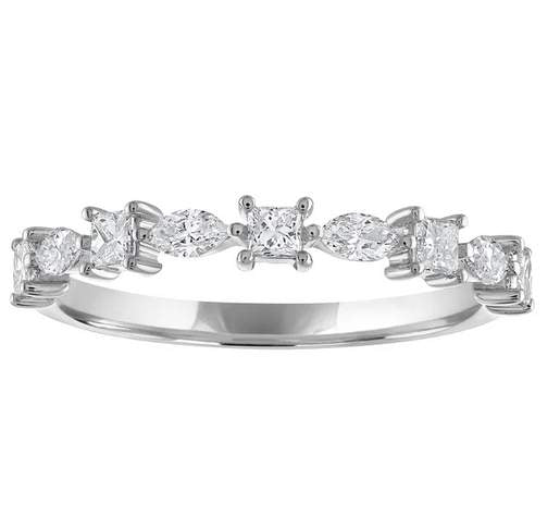 14K Marquise And Princess Cut Diamond Ring