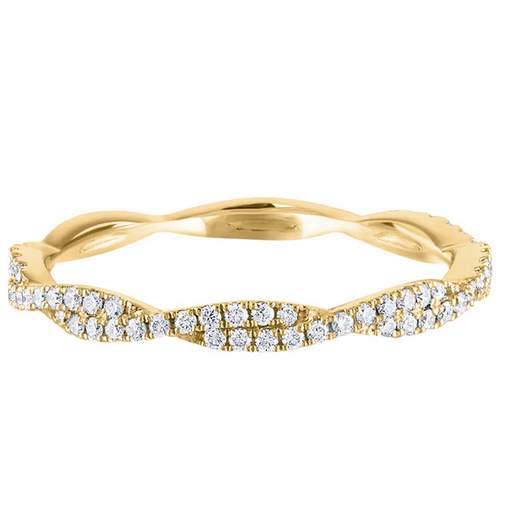 14K Twisted Over Under Round Diamond Ring Provident Jewelery