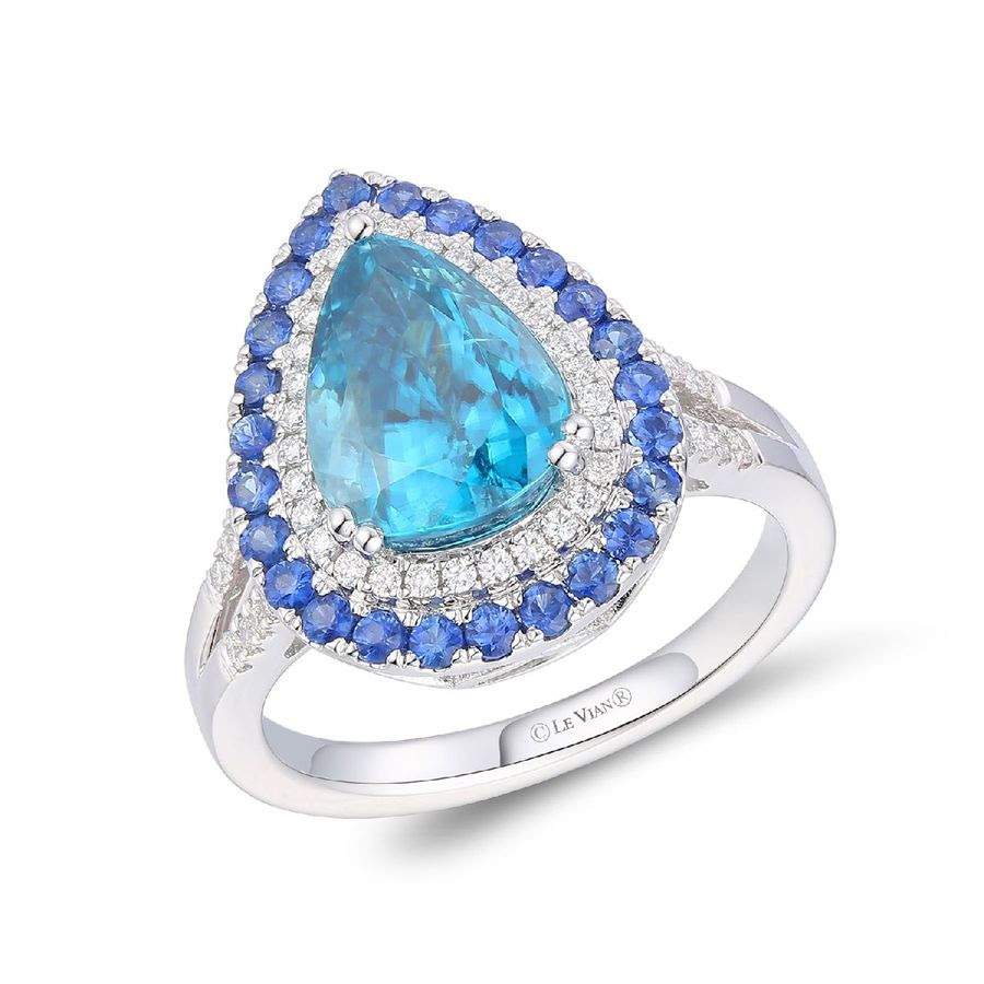 New Levian Couture 18K Vanilla Gold Blueberry Zircon Ring Provident Jewelery