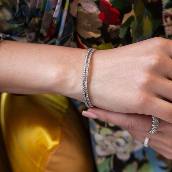 Ruchi New York, 18K Two Row Round Diamond Flexible Tennis Bracelet