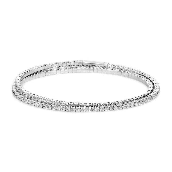 Ruchi New York, 18K Two Row Round Diamond Flexible Tennis Bracelet