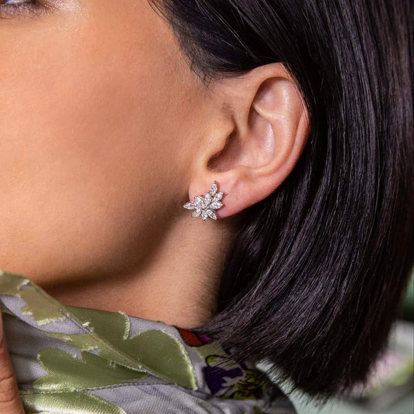 Ruchi New York, 18K Marquise Cut Diamond Waterfall Stud Earrings