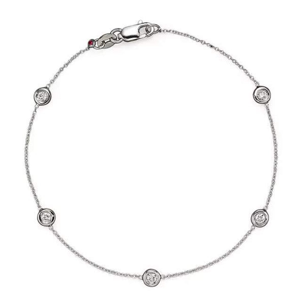Roberto Coin 18K Five Station Diamond by the Inch Bracelet