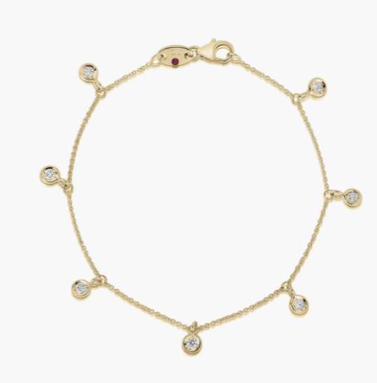 Roberto Coin 18k Diamonds by the Inch Dangling seven station Bracelet