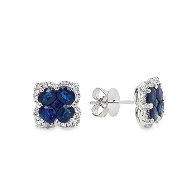 Ruchi New York, 18K "Skylight" Sapphire And Diamond Flower Cluster Earring