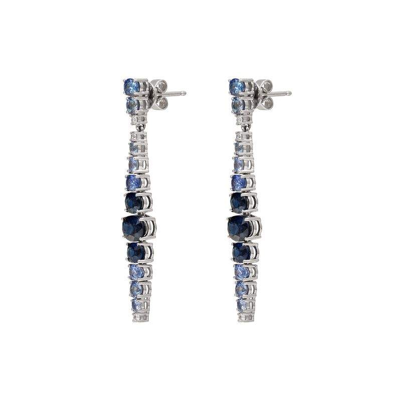 Ruchi New York, 18K Sapphire And Diamond Dangle Line Earrings
