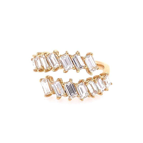 Ruchi New York 18K Emerald Cut Diamond Split Ring