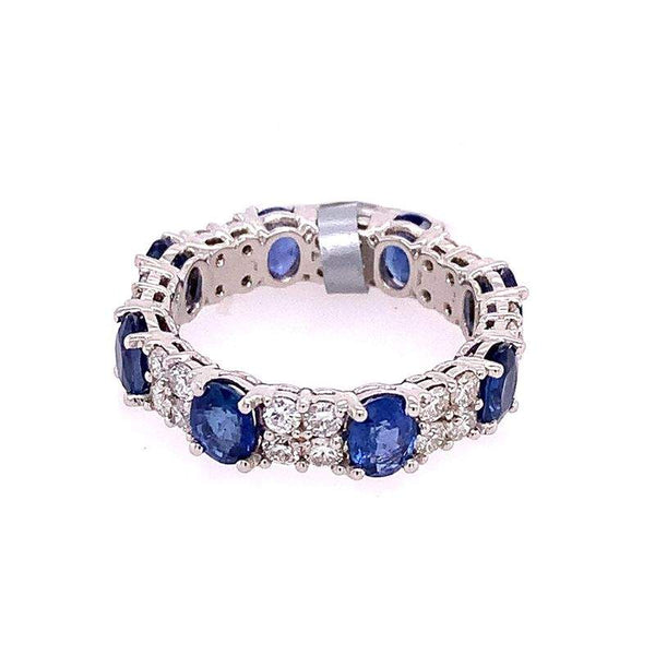 Ruchi New York, 18K Blue Sapphire And Diamond Two Row Ring Provident Jewelery