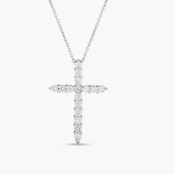 Roberto Coin 18K Tiny Treasures Small Diamond Cross Provident Jewelery