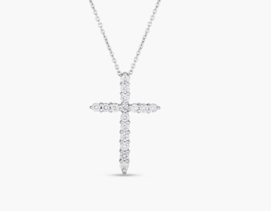Roberto Coin 18K Tiny Treasures Small Diamond Cross
