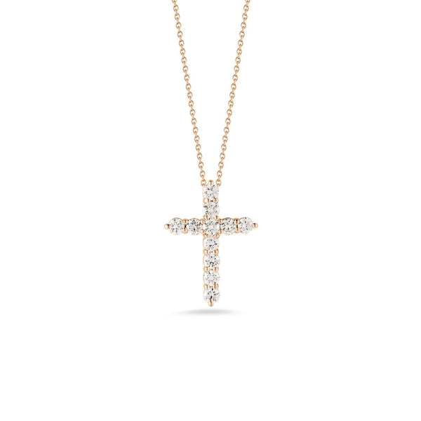 Roberto Coin 18K Tapered Diamond Cross Necklace