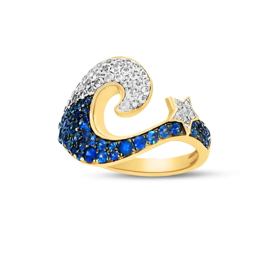 wave ring with starfish accent