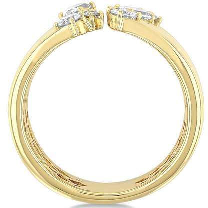 14K Yellow Gold Mix Cut Diamond Open Ring Diamond= ~0.75 Ctw