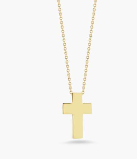 Roberto Coin 18K Tiny Treasure Flat Cross Necklace