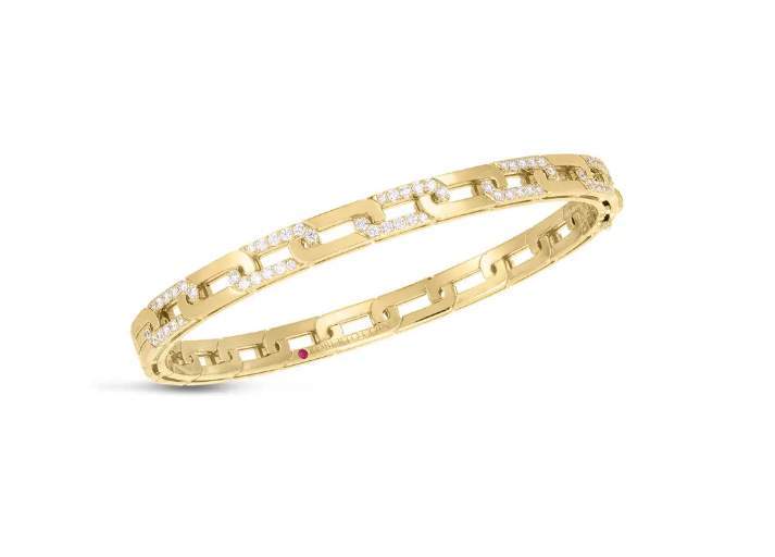 Roberto Coin 18k Navarra Diamond Accents Slim Bangle