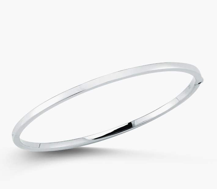 Roberto Coin 18K White Gold Designer Oval Bangle