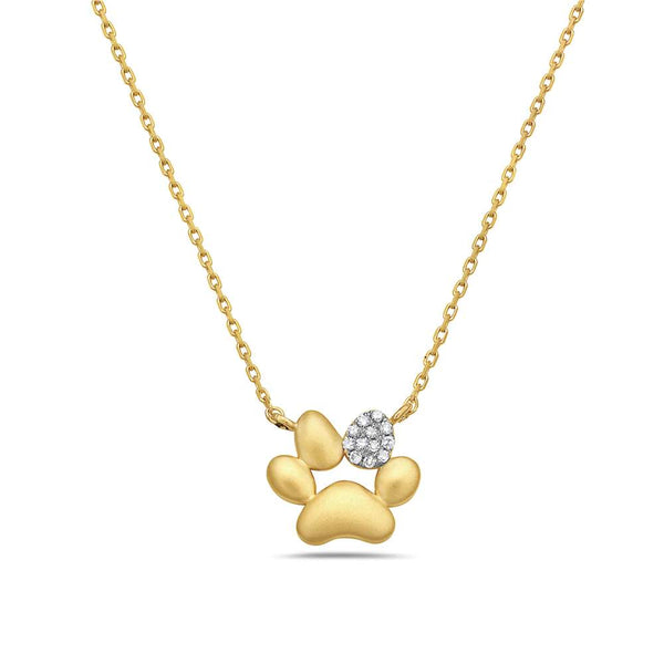 14K Baby Dog Paw Pendant