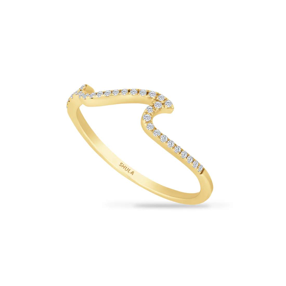 14K Diamond Wave Ring