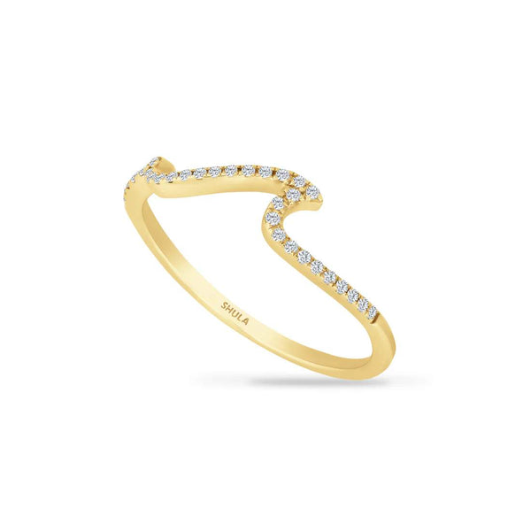 14K Diamond Wave Ring