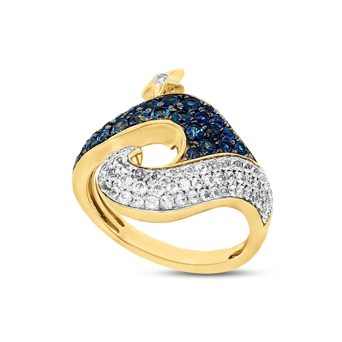 14K Wide Wave Ring