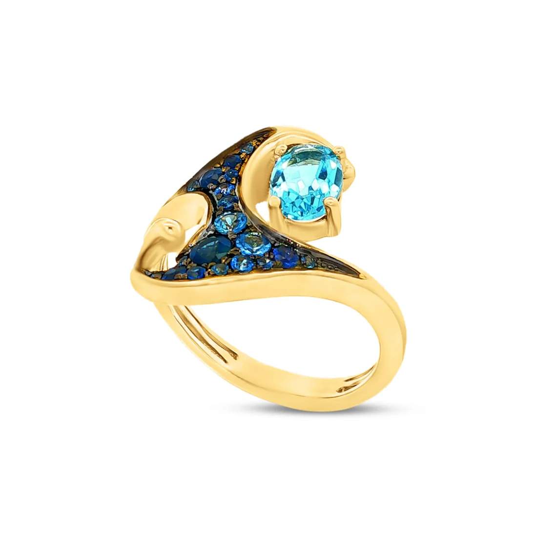 14K Wide Wave Ring
