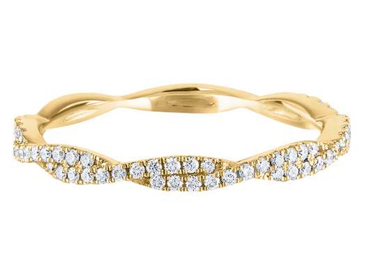 14K Diamond Over Under Band