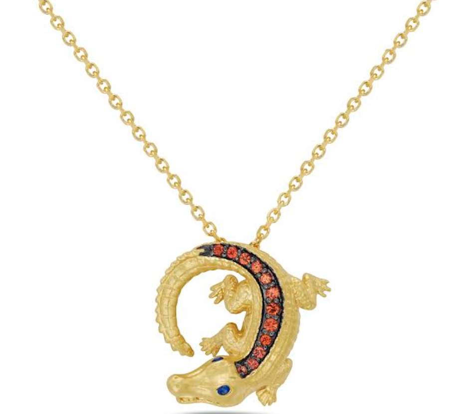14K Alligator Pendant