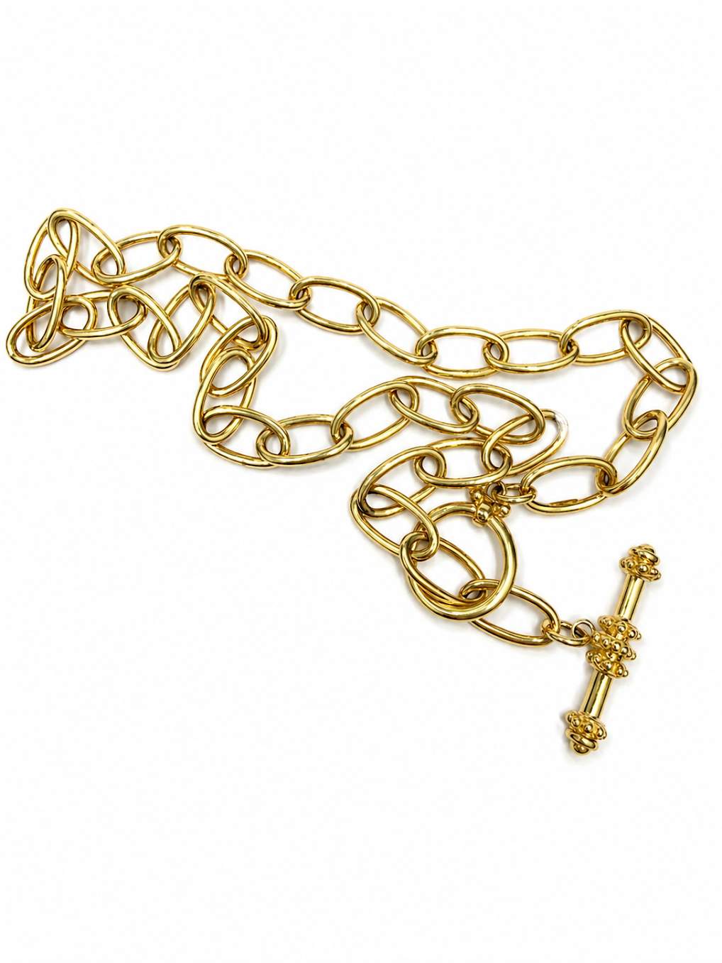 14K Yellow Gold Toggle Paperclip Chain