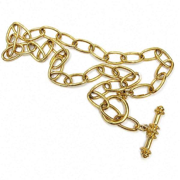 14K Yellow Gold Toggle Paperclip Chain
