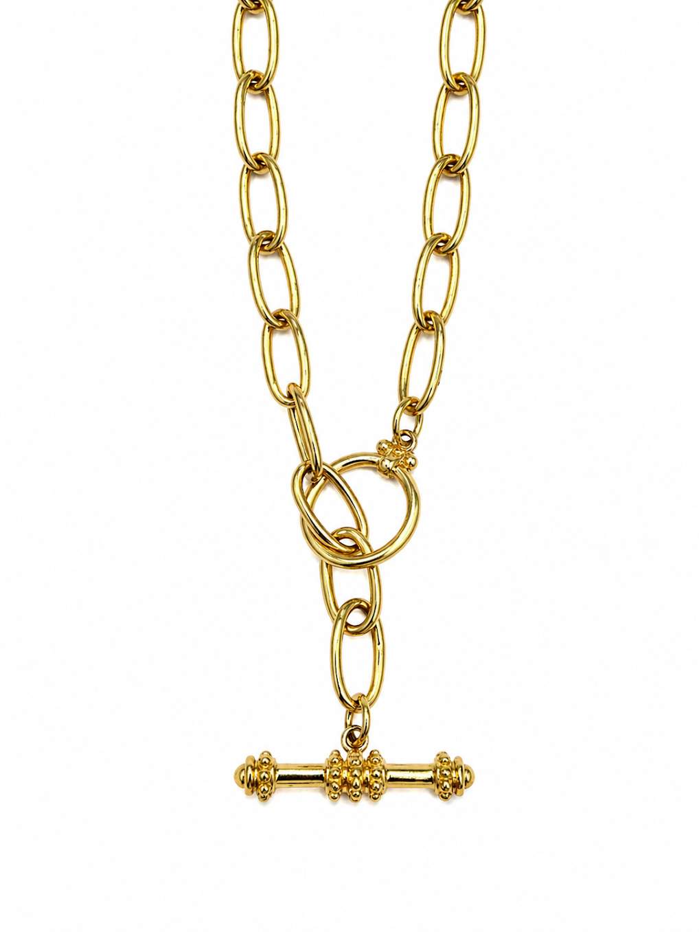 14K Yellow Gold Toggle Paperclip Chain
